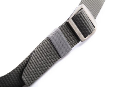 Mocny materiałowy pasek męski do spodni z metalową klamrą szary SPARTAN - obrazek 5