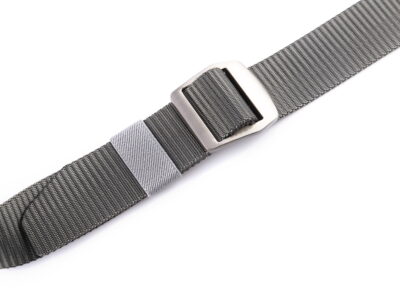 Mocny materiałowy pasek męski do spodni z metalową klamrą szary SPARTAN - obrazek 6