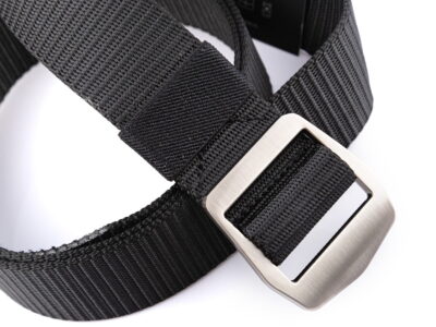 Mocny materiałowy pasek męski do spodni z metalową klamrą czarny SPARTAN - obrazek 7