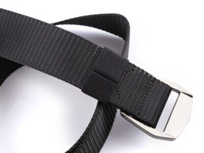 Mocny materiałowy pasek męski do spodni z metalową klamrą czarny SPARTAN - obrazek 5