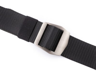 Mocny materiałowy pasek męski do spodni z metalową klamrą czarny SPARTAN - obrazek 8