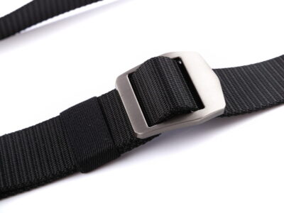 Mocny materiałowy pasek męski do spodni z metalową klamrą czarny SPARTAN - obrazek 4