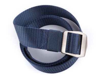 Mocny materiałowy pasek męski do spodni z metalową klamrą granatowy SPARTAN - obrazek 6