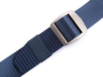 Mocny materiałowy pasek męski do spodni z metalową klamrą granatowy SPARTAN - obrazek 5