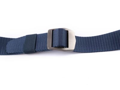 Mocny materiałowy pasek męski do spodni z metalową klamrą granatowy SPARTAN - obrazek 4