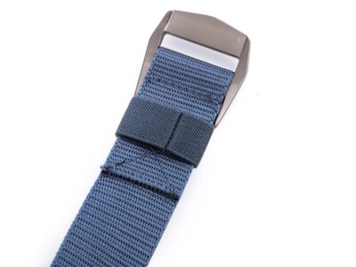 Mocny materiałowy pasek męski do spodni z metalową klamrą granatowy SPARTAN - obrazek 3