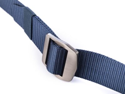 Mocny materiałowy pasek męski do spodni z metalową klamrą granatowy SPARTAN - obrazek 2