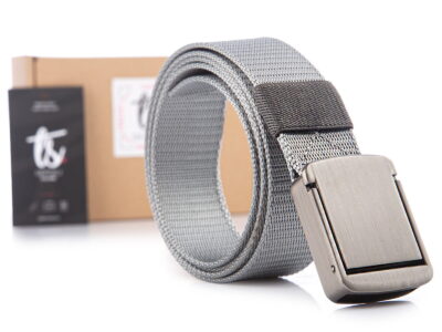 Szary, mocny pasek nylonowy wojskowy taktyczny do spodni SERGEJ PHANTOM