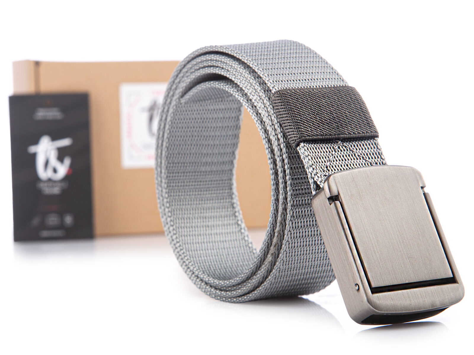 Szary, mocny pasek nylonowy wojskowy taktyczny do spodni SERGEJ PHANTOM