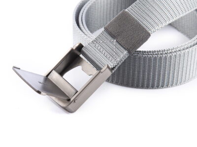 Wojskowy pasek do spodni męski z mocną metalową klamrą zaciskową szary PHANTOM - obrazek 3