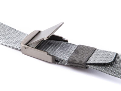 Wojskowy pasek do spodni męski z mocną metalową klamrą zaciskową szary PHANTOM - obrazek 2