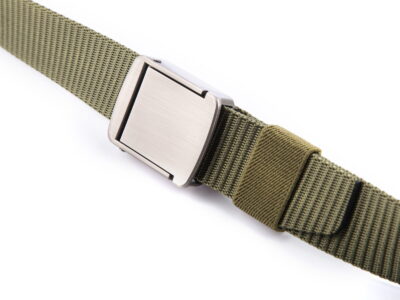 Wojskowy pasek do spodni męski z mocną metalową klamrą zaciskową zielony PHANTOM - obrazek 5