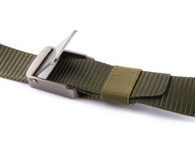 Wojskowy pasek do spodni męski z mocną metalową klamrą zaciskową zielony PHANTOM - obrazek 2