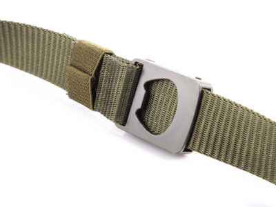 Wojskowy pasek do spodni męski z mocną metalową klamrą zaciskową zielony PHANTOM - obrazek 4