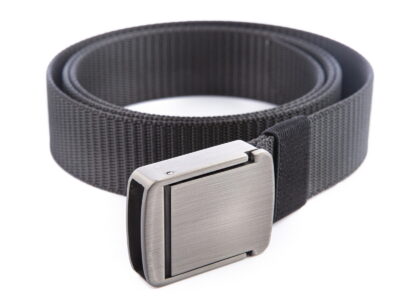 Wojskowy pasek do spodni męski z mocną metalową klamrą zaciskową czarny PHANTOM - obrazek 4