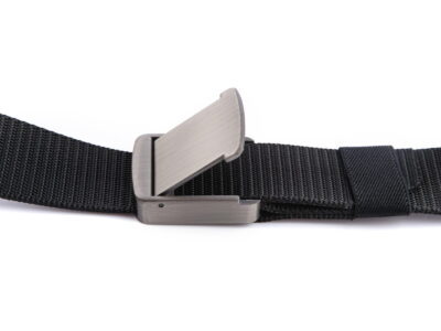 Wojskowy pasek do spodni męski z mocną metalową klamrą zaciskową czarny PHANTOM - obrazek 2