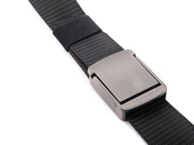 Wojskowy pasek do spodni męski z mocną metalową klamrą zaciskową czarny PHANTOM - obrazek 3