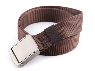 Wojskowy pasek do spodni męski z mocną metalową klamrą zaciskową brązowy PHANTOM - obrazek 5