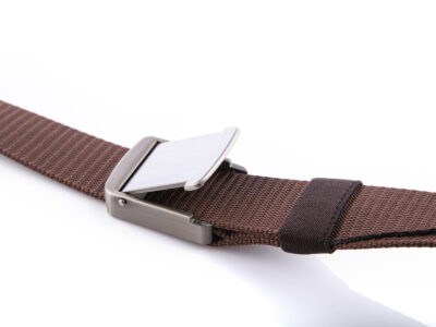 Wojskowy pasek do spodni męski z mocną metalową klamrą zaciskową brązowy PHANTOM - obrazek 6