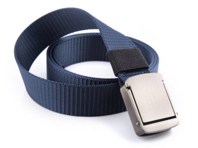 Wojskowy pasek do spodni męski z mocną metalową klamrą zaciskową granatowy PHANTOM - obrazek 7