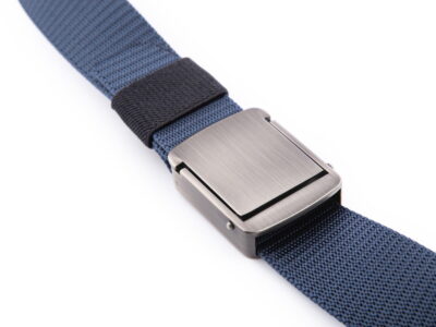 Wojskowy pasek do spodni męski z mocną metalową klamrą zaciskową granatowy PHANTOM - obrazek 5