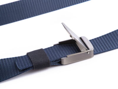 Wojskowy pasek do spodni męski z mocną metalową klamrą zaciskową granatowy PHANTOM - obrazek 4