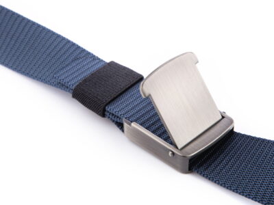 Wojskowy pasek do spodni męski z mocną metalową klamrą zaciskową granatowy PHANTOM - obrazek 2