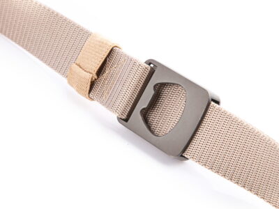 Wojskowy pasek do spodni męski z mocną metalową klamrą zaciskową beżowy PHANTOM - obrazek 6