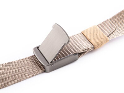 Wojskowy pasek do spodni męski z mocną metalową klamrą zaciskową beżowy PHANTOM - obrazek 7