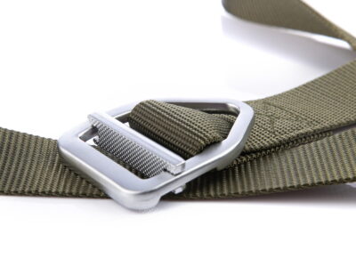 Taktyczny pas męski do spodni z metalową trójkątną klamrą zaciskową zielony BERMUDA - obrazek 2