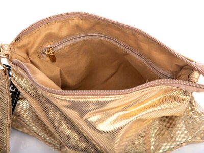 Mała złota torebka damska wieczorowa błyszcząca Jennifer Jones - obrazek 6