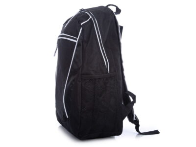 Lekki, średni plecak do szkoły czarny z białymi elementami - obrazek 4