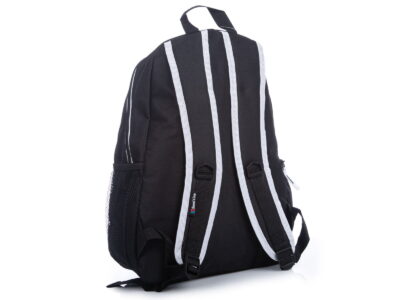 Lekki, średni plecak do szkoły czarny z białymi elementami - obrazek 3