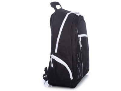Plecak szkolny młodzieżowy 1-komorowy czarny z białymi wstawkami - obrazek 3