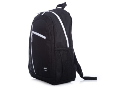 Plecak szkolny młodzieżowy 1-komorowy czarny z białymi wstawkami - obrazek 4