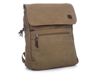 Płócienny plecak w kolorze khaki w sttlu retro