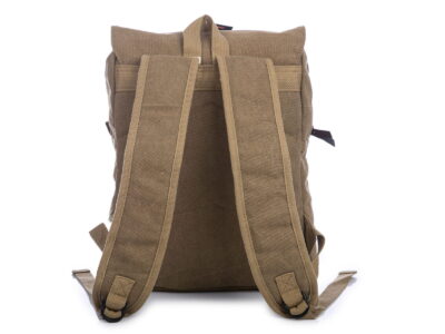 Płócienny plecak w kolorze khaki w stylu retro z klapą A4 Semi Line - obrazek 6