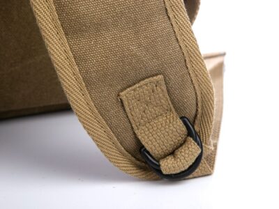 Płócienny plecak w kolorze khaki w stylu retro z klapą A4 Semi Line - obrazek 9