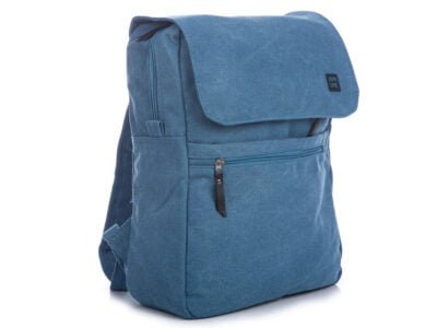 Niebieski plecak w stylu retro vintage z klapką Semi Line