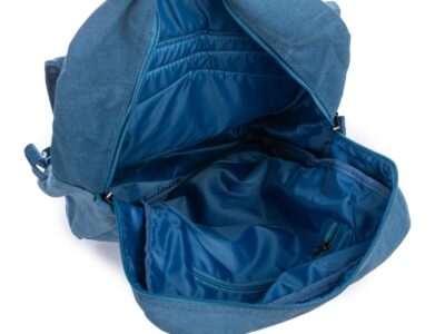 Płócienny plecak w kolorze niebieskim w stylu retro z klapą A4 Semi Line - obrazek 7