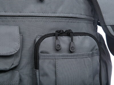 Torba męska do pracy pojemna z dużą ilością kieszonek, szara - obrazek 7