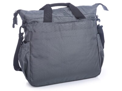 Torba męska do pracy pojemna z dużą ilością kieszonek, szara - obrazek 9