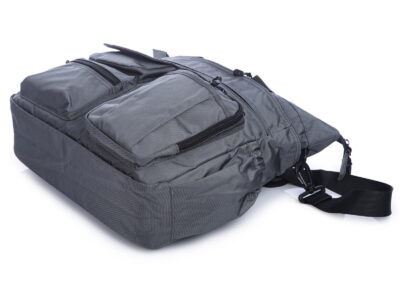 Torba męska do pracy pojemna z dużą ilością kieszonek, szara - obrazek 10