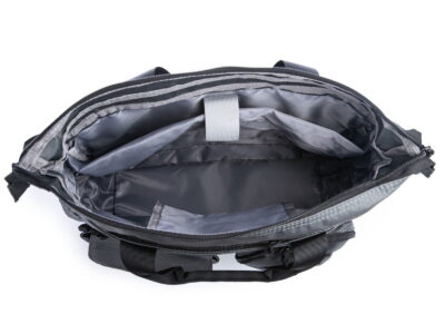 Torba męska do pracy pojemna z dużą ilością kieszonek, szara - obrazek 5