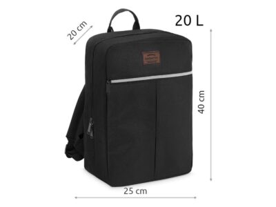 Bagaż podręczny do samolotu 40x25x20 cm Plecak czarny ZAGATTO - obrazek 3