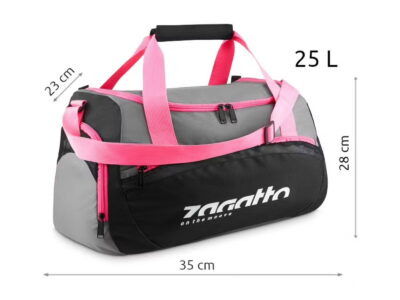 Torba na fitness damska średnia czarno-różowa ZAGATTO - obrazek 4