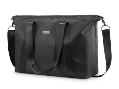 Duża czarna torba damska shopperka materiałowa ZAGATTO - obrazek 4