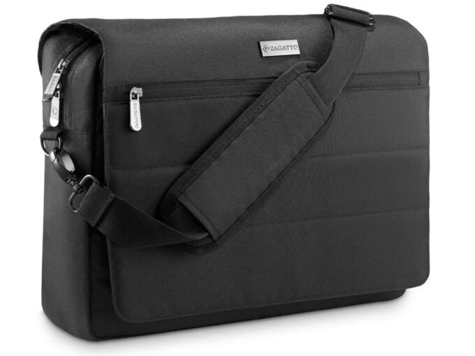 Czarna torba męska na ramię ZAGATTO z miejscem na laptopa