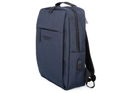 Elegancki granatowy plecak na studia z kieszenią na laptopa - obrazek 2