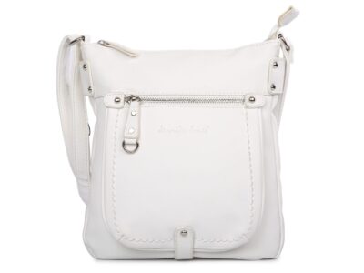 Biała torebka damska na ramię z miękkiej skóry ekologicznej Jennfier Jones